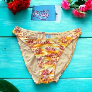 Liquid Girl Orange Yellow Red Hawaiian Theme Bikini Bottom Size LG